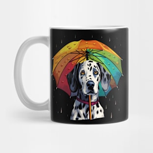 Dalmatian Rainy Day With Umbrella Mug